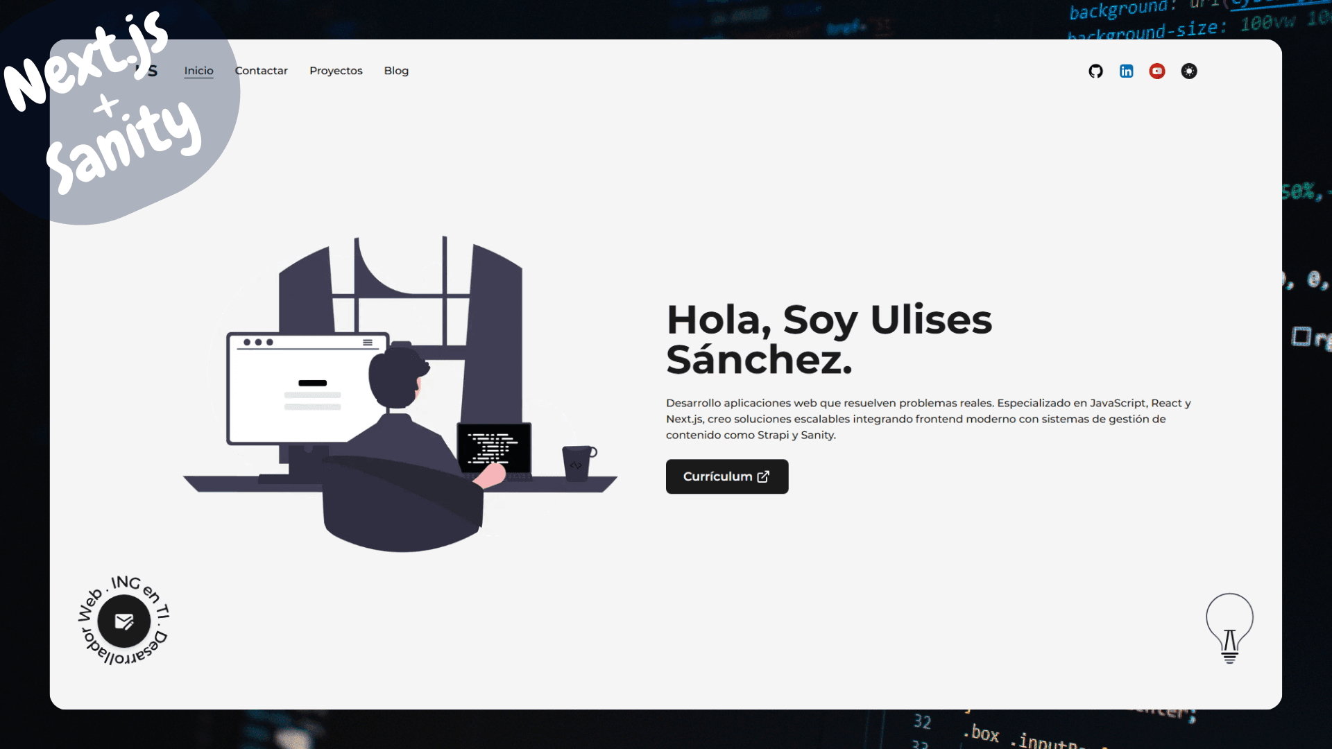 Captura de la página de inicio de este sitio web
